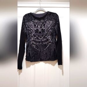 Affliction Key To My Heart Long Sleeve Shirt Size Medium